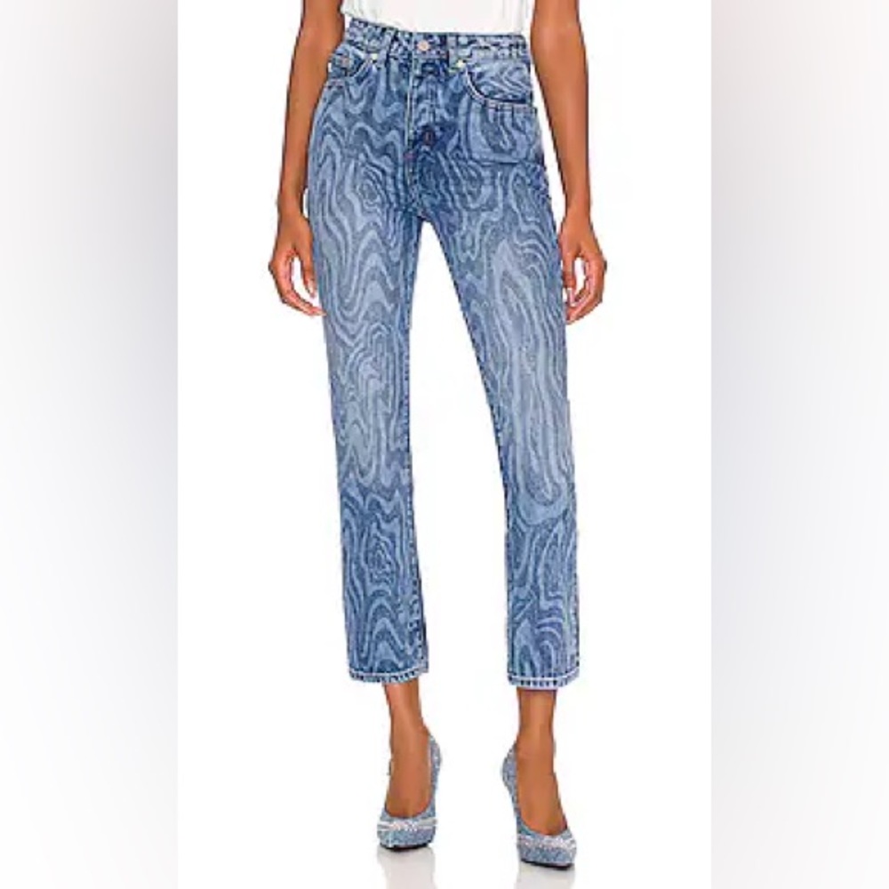 NEW LOVERS + FRIENDS REVOLVE HIGH REECE HIGH RISE SLIM STRAIGHT SWIRLY JEANS 26